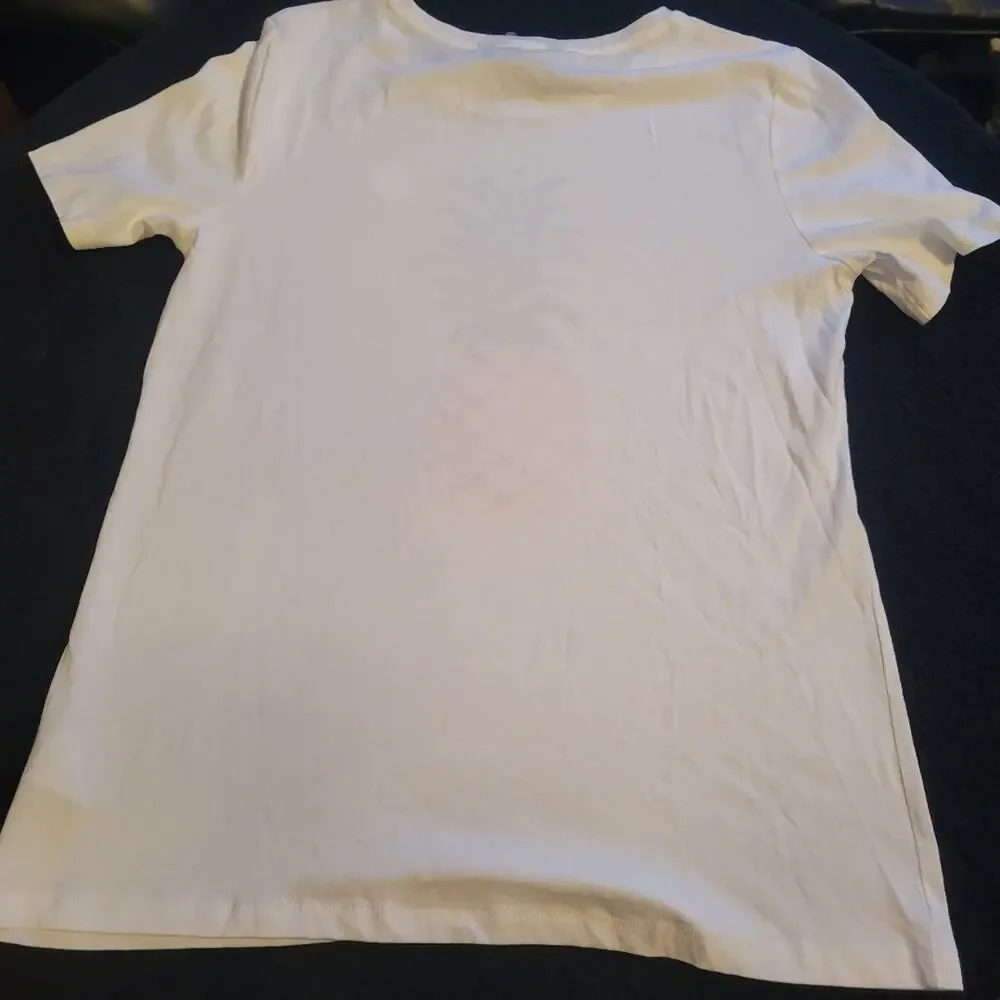 Banana Republic Pineapple White Soft Women's T-shirt Small NWT - Picture 5 of 5
